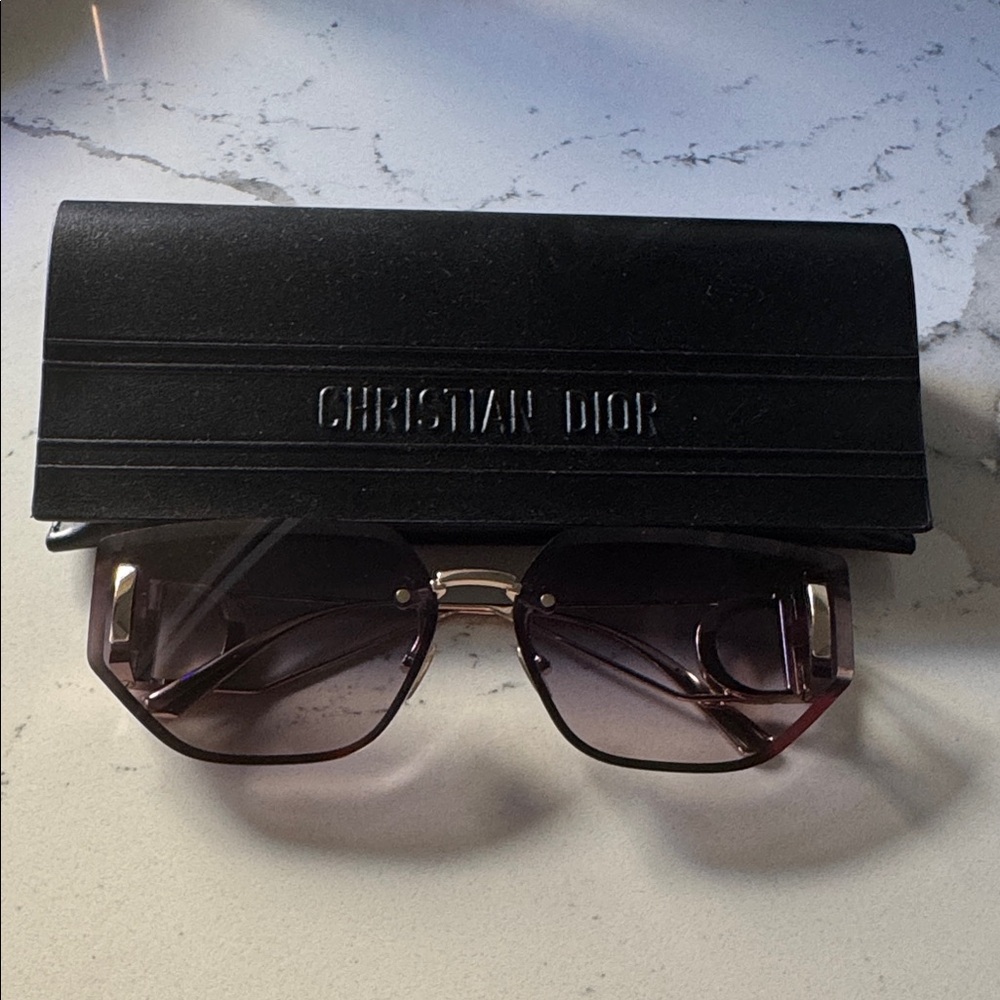 Christian Dior Black and Gold Sunglasses